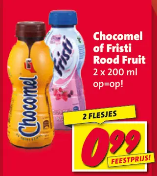 Aanbieding: Chocomel of Fristi Rood Fruit