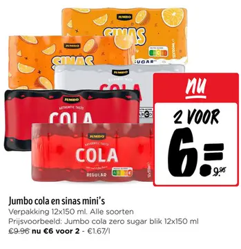 Aanbieding: Jumbo cola en sinas mini's