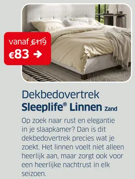 Aanbieding: Dekbedovertrek Sleeplife® Linnen zand