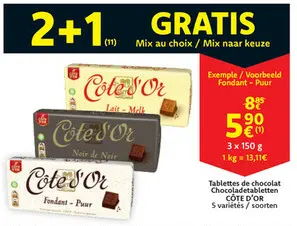 Offre: Tablettes de chocolat / Chocoladetabletten