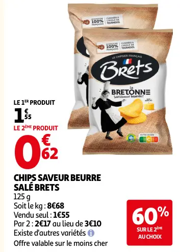 Offre: Chips saveur beurre salé