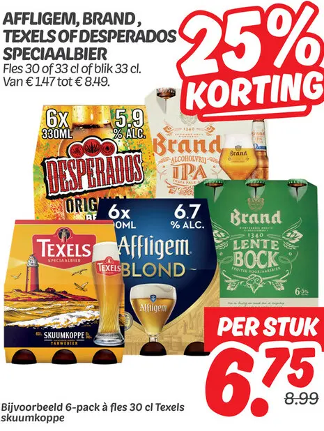 Aanbieding: Affligem, Brand, Texels of Desperados Speciaalbier
