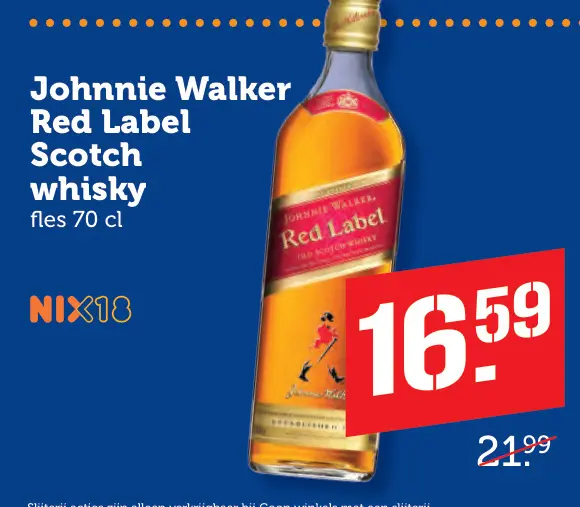 Aanbieding: Johnnie Walker Red Label Scotch whisky