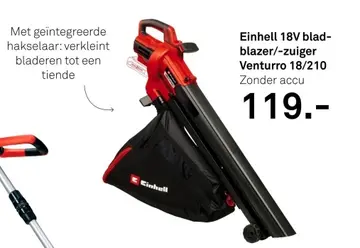 Aanbieding: Einhell 18V bladblazer/-zuiger Venturro 18/21