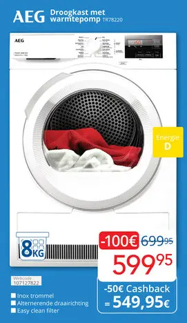 Promotie: Droogkast met warmtepomp TR78220