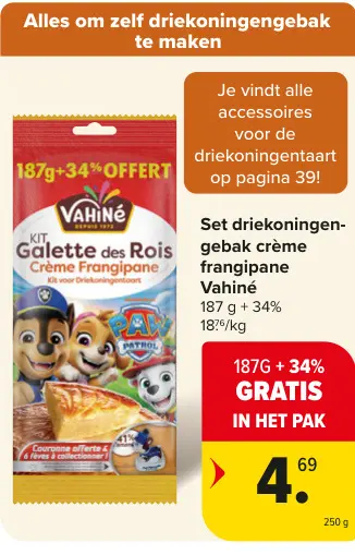 Promotie: Set driekoningen-gebak crème frangipane