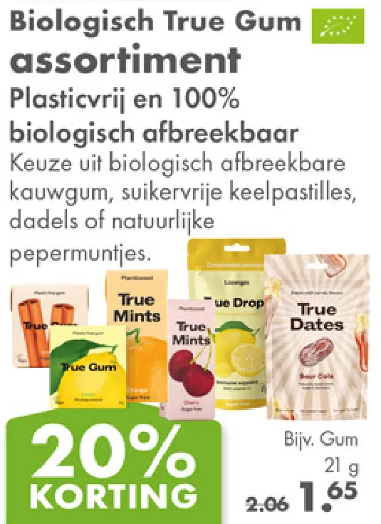 Aanbieding: Biologisch True Gum assortiment
