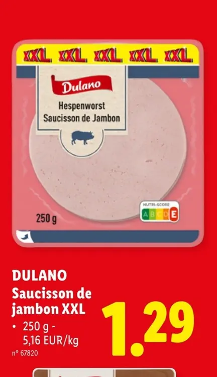 Offre: Saucisson de jambon XXL
