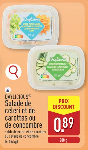 Offre: Salade de céleri et de carottes ou de concomb
