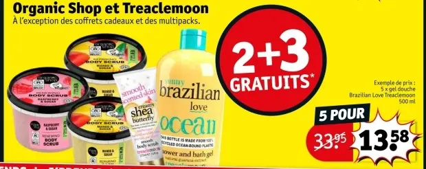 Offre: Organic Shop et Treaclemoon