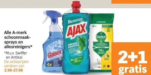 Aanbieding: Alle A-merk schoonmaak-sprays en allesreinigers