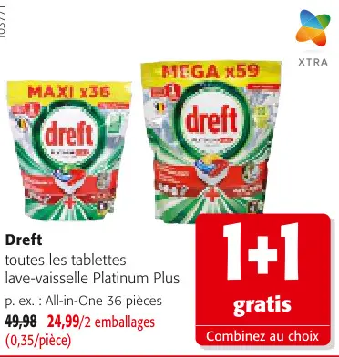 Offre: Dreft toutes les tablettes lave-vaisselle Platinum plus