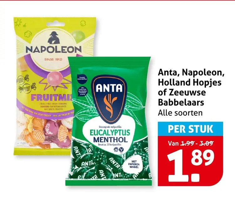 Aanbieding: Anta, Napoleon, Holland Hopjes of Zeeuwse Bab