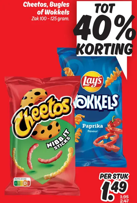 Aanbieding: Cheetos, Bugles of Wokkels