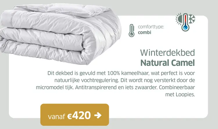 Promotie: Winterdekbed Natural Camel