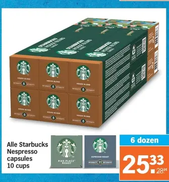 Aanbieding: Alle Starbucks Nespresso capsules