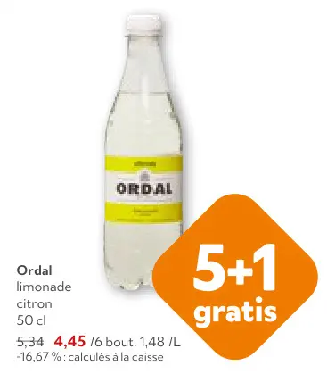 Offre: Ordal limonade citron