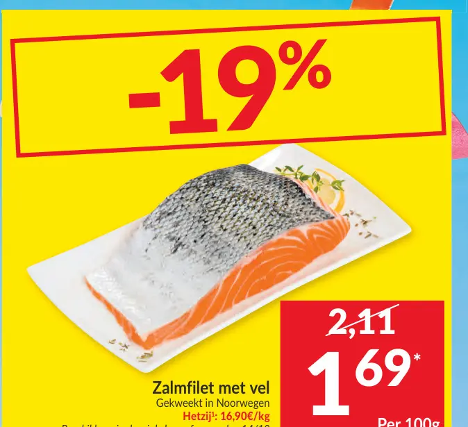 Promotie: Zalmfilet met vel