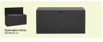 Aanbieding: Keter opbergbox Emily - 58x118x45 cm - 270L - antraciet
