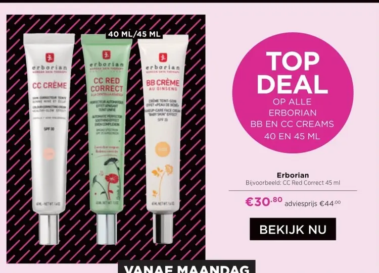 Aanbieding: Bb en cc creams Erborian