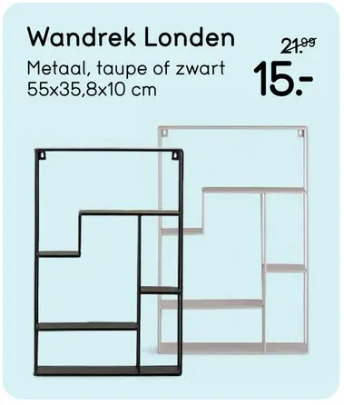 Aanbieding: Wandrek Londen - zwart - 55x35,8x10 cm