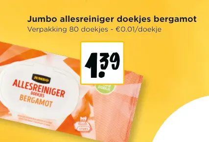 Promotie: allesreiniger doekjes bergamot