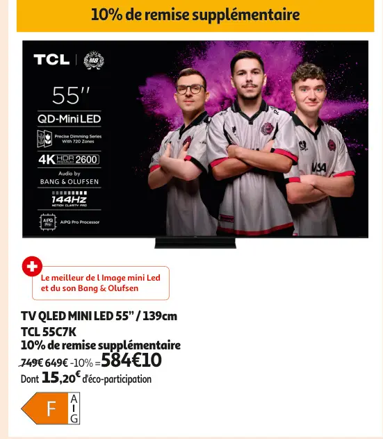 Aanbieding: TV QLED MINI LED 55" / 139cm TCL 55C7K