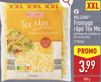 Offre: Fromage râpé Tex Mex