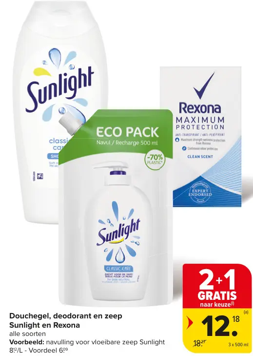 Promotie: Douchegel, deodorant en zeep