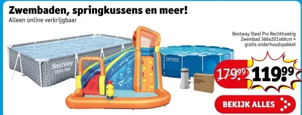 Aanbieding: Zwembaden, springkussens en meer!