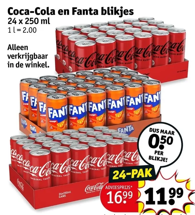 Promotie: Coca-Cola en Fanta blikjes