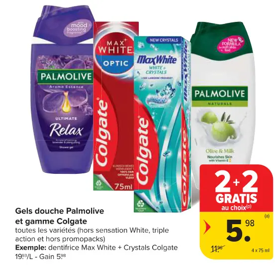 Offre: Gels douche Palmolive et gamme Colgate