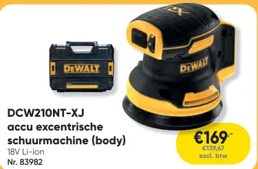 Promotie: accu excentrische schuurmachine (body)