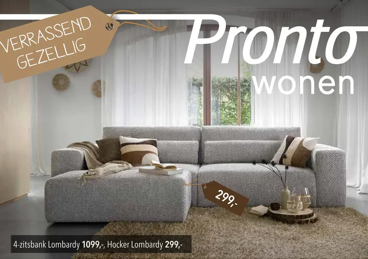 Aanbieding: 4-zitsbank Lombardy en Hocker Lombardy