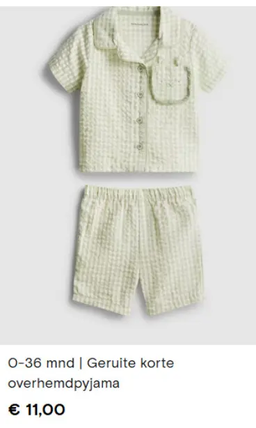 Promotie: Geruite korte overhemdpyjama