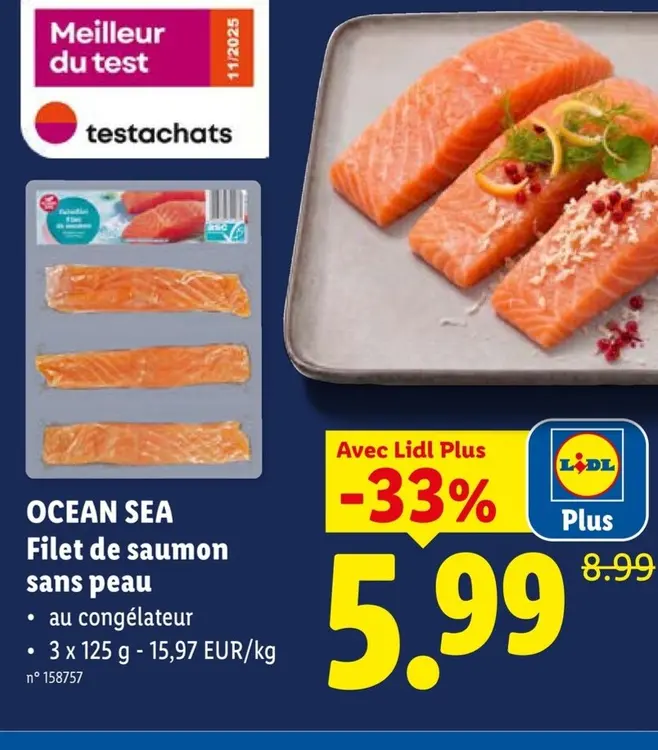 Offre: Filet de saumon sans peau