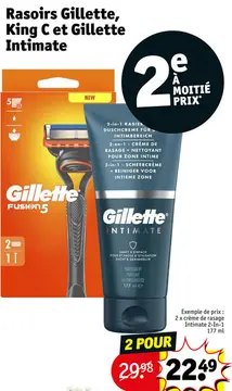 Offre: Rasoirs Gilette, King C et Gillette Intimate