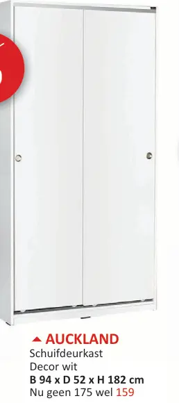 Promotie: AUCKLAND Schuifdeurkast