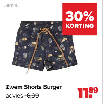 Aanbieding: Dirkje Zwem Shorts Burger Navy