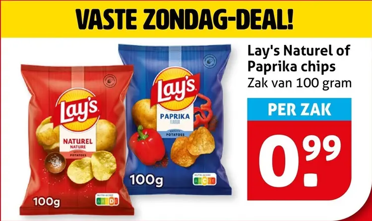 Aanbieding: Naturel of Paprika chips
