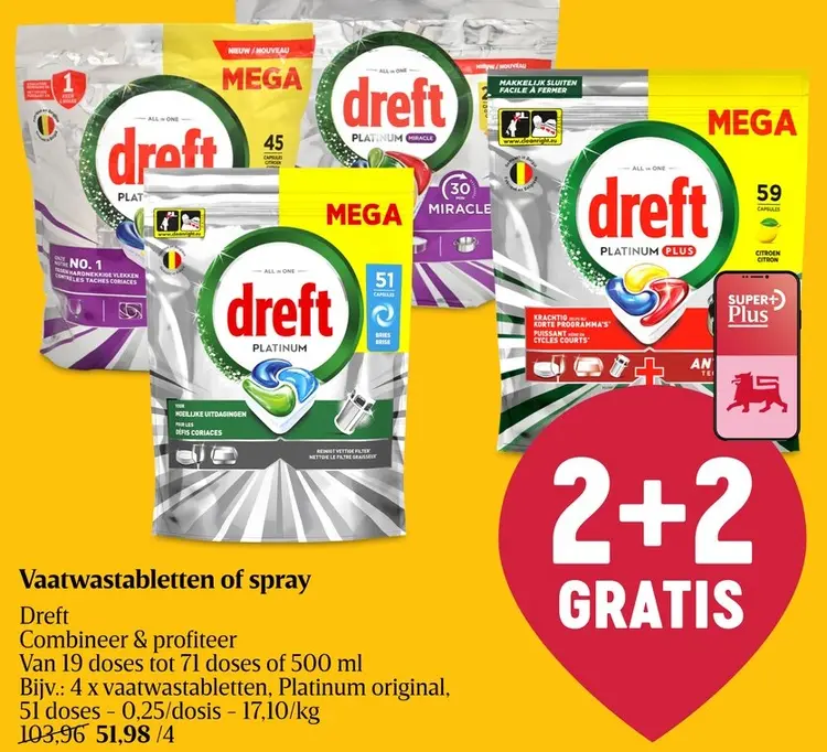Promotie: Vaatwastabletten of spray