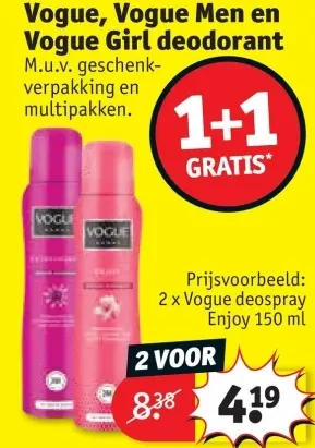 Promotie: Vogue, Vogue Men en Vogue Girl deodorant