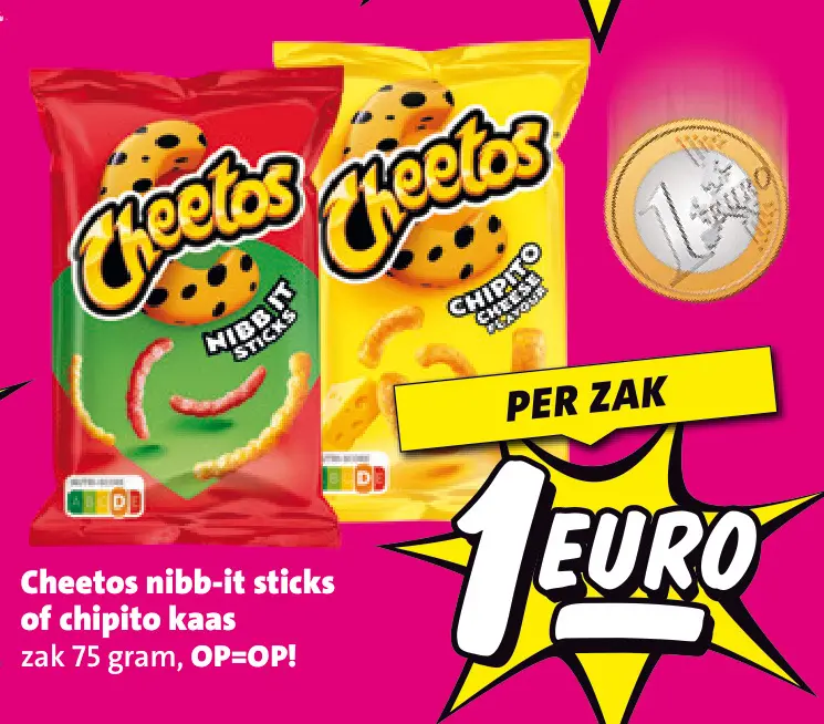 Aanbieding: Cheetos nibb-it sticks of chipito kaas