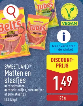 Promotie: Sweetland Matten en staafjes