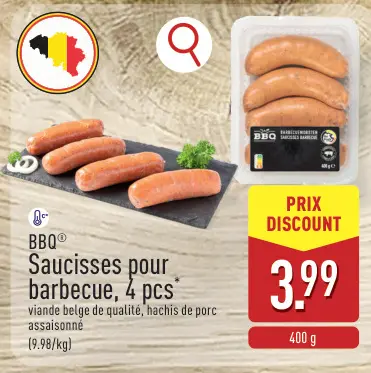 Offre: Saucisses pour barbecue, 4 pcs