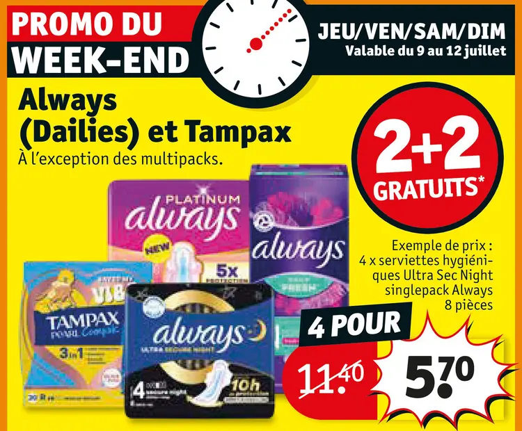Offre: Serviettes hygiéniques Ultra Sec Night 