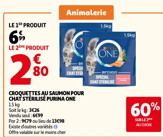 Promotie: Croquettes au saumon pour chat stérilisé