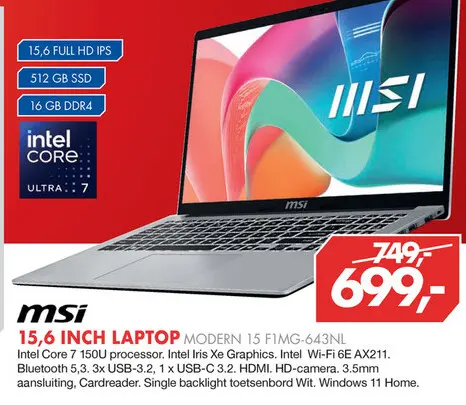 Aanbieding: 15,6 inch laptop modern 15 f1mg-643nl