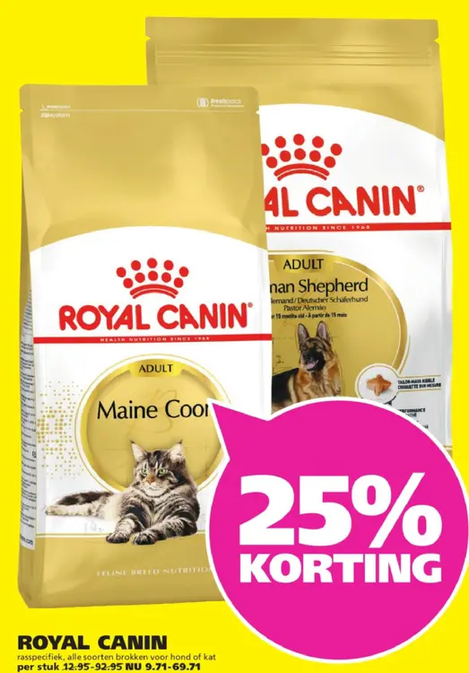 Aanbieding: ROYAL CANIN rasspecifiek, alle soorten brokke