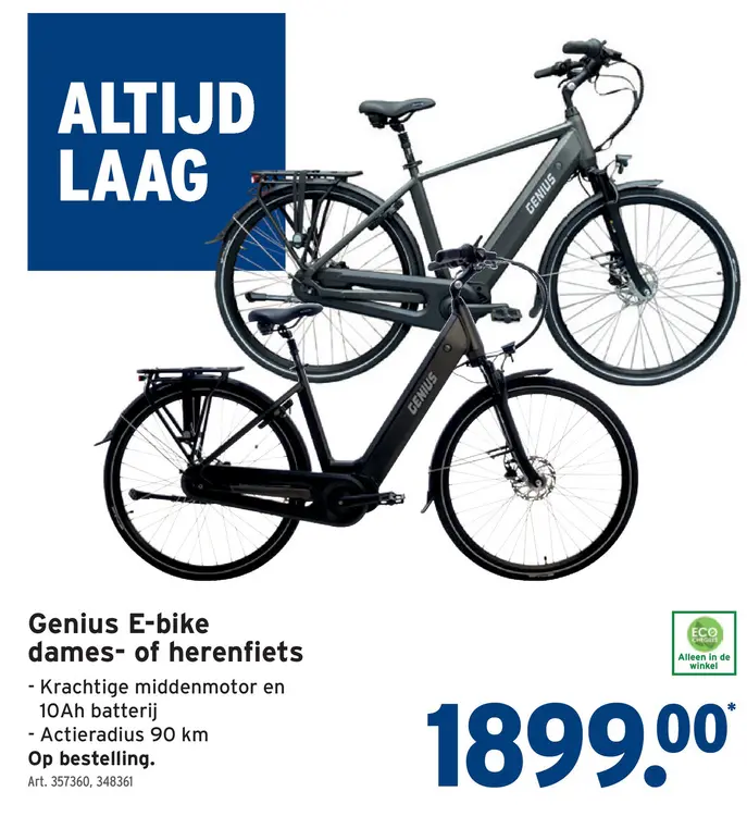 Promotie: Genius E-bike dames- of herenfiets